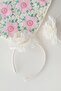 Silver Stone Embroidered Cream Organza Rose Children's Crown - 7
