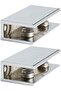 Alise 2 Pcs Adjustable Frameless Rectangle Glass Shelf Bracket Holder Heavy Duty Clamp Shelf Clip, B