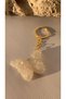 Pearlescent White Colored Butterfly Shape 3D Embossed Gold Ring Keychain Handmade Epoxy Gift - 6