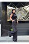 Women's Imported Fabric Button Detail Rose Patterned Belted Lined Special Design Jumpsuit Dress - 3