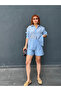 Premium Suite Shiny Stone Shorts-Stone Shirt Double Set - 4