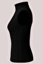 Women's Black Sleeveless Body Cotton Stretch Fabric - 5
