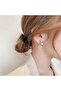 Stylish and Elegant Pearl Heart Earrings - 4