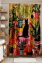 Bathroom Curtain, Botanical Cat Pattern Shower Curtain in the Room, Bathtub Curtain 175X200Cm - 3