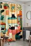 Bathroom Curtain, Shower Curtain with Sleeping Cats Pattern in the Room, Bathtub Curtain 175x200cm - 3