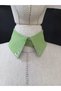 Bezia Stone Detailed Removable Linen Collar Pistachio Green - 4