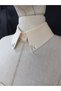 Bezia Stone Detailed Removable Linen Collar Beige - 3