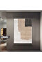 Amazing | Grey-Brown Contrast Geometric Abstract Model | Framed Tempered Glass Table Single Vertical