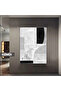 Amazing | Black-Grey Geometric Abstract Model | Framed Tempered Glass Table Single Vertical