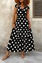 Women's Short Sleeve Double Breasted Collar Elastic Waist Single Jersey Maxi Dress