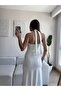 Neck Tie Maxi Dress - White - 2