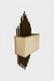 Cream Fabric Wall Sconce with Antique Metal Rod Body - 3