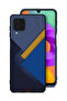 Samsung Galaxy M32 4G Protective Case Cover Triangles Leather Shades Pattern