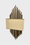 Cream Fabric Wall Sconce with Antique Metal Rod Body - 2