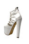 Kindep High Heels (18 cm) Platform (7 cm) Women's Shoes White - 4