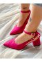 Dubai Fuchia Suede 5 cm Heel Sandals - 3
