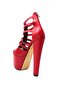 Kindep High Heels (18 cm) Platform (7 cm) Women's Shoes Red - 4
