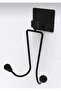 Black 5-Piece Bathroom Set, 2-Piece Shower Shelf, Round Towel Holder, Wc Paper Holder, Hanger - 5