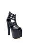 Kindep High Heels (18 cm) Platform (7 cm) Women's Shoes Black - 4