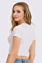 Women's Sleeveless Wide Collar Crop Color T-Shirt Vr.L23.18.318.Y01 - 3