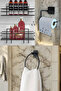 Black 4-Piece Bathroom Set, 2-Piece Shower Shelf, Round Towel Holder, Wc Paper Holder