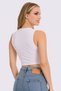 Women's Sleeveless Wide Collar Crop Color T-Shirt Vr.L23.17.317.Y01 - 5