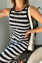 Women's Raschel Pattern Sleeveless Knee Length Dress - 2