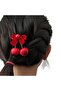 Decorative Artificial Cherry Ornament - Red Ribbon (Set of 2) - 2