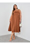 Plus Size Solid Strappy A-Line Midi Dress