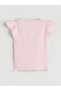 Crew Neck Bow Detailed Girl's Crop T-Shirt - 2