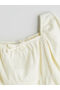 Nevavm Square Collar Girl's T-Shirt with Difference - 4