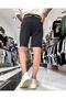 Modal Fabric Belt Detailed Men's Shorts Black - 3