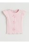 Crew Neck Bow Detailed Girl's Crop T-Shirt