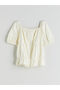 Nevavm Square Collar Girl's T-Shirt with Difference - 5
