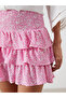 Lcw Vision Floral Folded Mini Skirt with Elastic Waist - 3