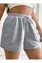 Women's Gray Shorts Plus Size Battal Sweatpants Sports Casual Wear Good Quality Stylish Appearance Lossi̇a33 - 4