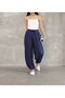 Modal Fabric Shalwar Model Premium Navy Blue Pants with Elastic Waist - 2