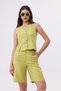 Women's Summer V-Neck Buttoned Lined Vest & Pocket Shorts