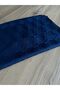Jacquard Shawl Oo Patterned Silky Shawl Navy Blue