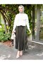 Women's Hijab Leather Look Pleated Skirt - 6