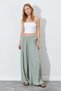 Women's Wide Leg Wrinkled Trousers with Elastic Waist - 4