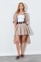 Women's Mink Pleated Belted Mini Skirt - 4