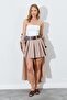 Women's Mink Pleated Belted Mini Skirt - 5