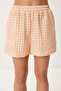 Checkered Blouse Shorts Woven Suit Oranj Lfk0016 - 4