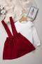 Girls' Set 2 Piece Salopet Dress Cotton Fabric Long Sleeve Bow Skirt Suit 1-5 Years - 5