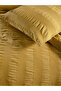 Seersucker Single Duvet Cover Set Mustard Boxed - 3