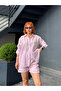 Premium Suite Shiny Stone Shorts-Stone Shirt Double Set