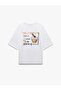 Back Printed Short Sleeve Cotton Tok Fabric Crew Neck T-Shirt - 4