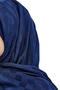 شال بنمط مونوغرام داما - أزرق داكن - 5