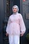 Women's Front Pleat Detail Voile Shirt Pink - 2